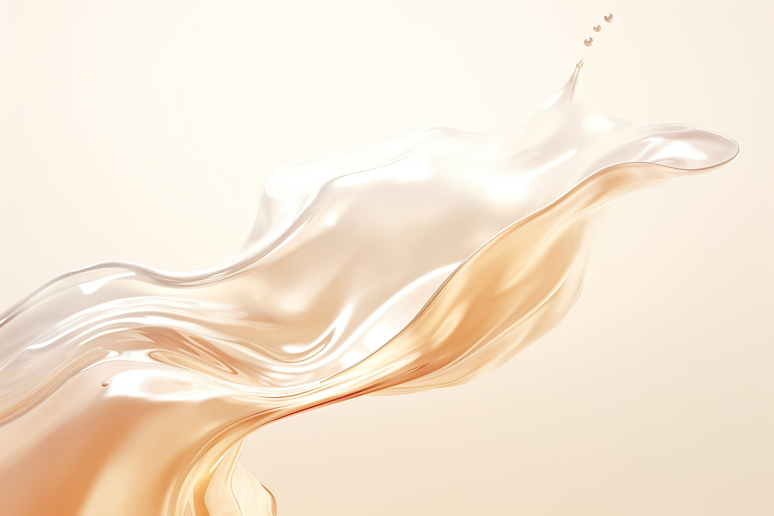 Liquid serum or hyaluronic acid splash on light pastel backgroun